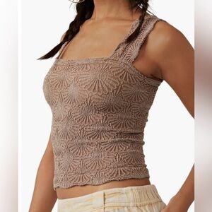 Intimately Free By Free People Love Letter Cami Women XS/S Brown Stretchy Floral